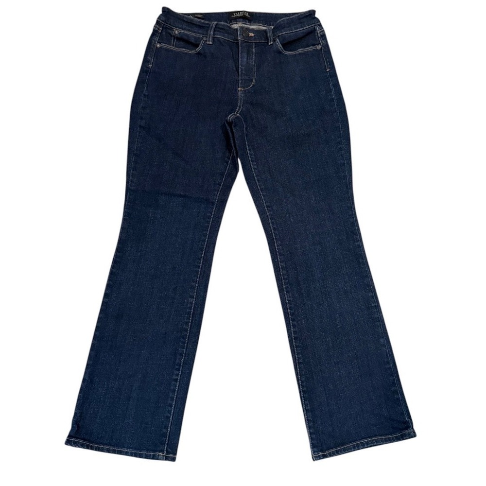 Talbots Flawless Five-Pocket Curvy Bootcut Jeans Dark Indigo Blue Denim 6P